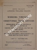 Book cover of Working Timetable of Conditional trains - Section D (Part Two) - Birkenhead, Chester, Halton, Acton Grange; Craven Arms, Mid Wales, Saltney, Crewe; Holyhead; Wrexham Exchange, Mouldsworth & Bidston Dock - 1 May to 1 Oct 1972 by British Railways London Midland Region